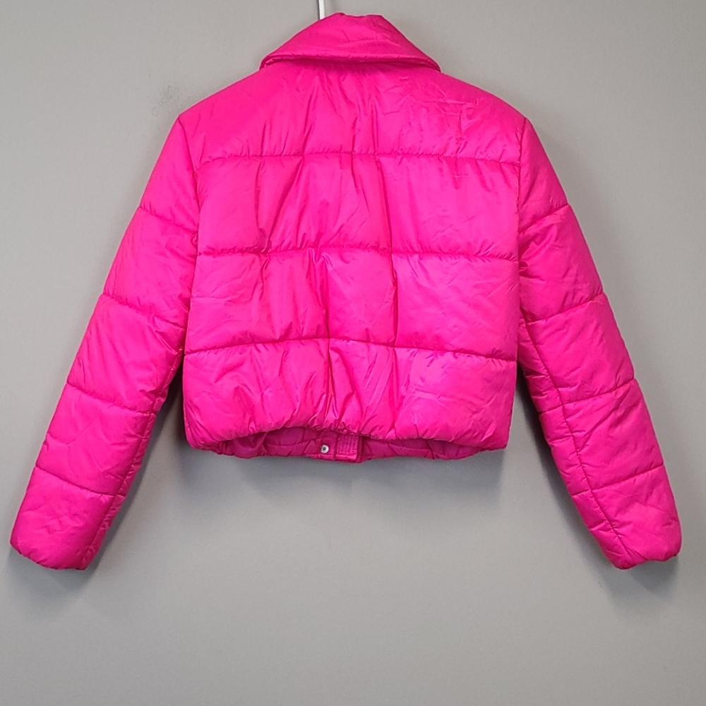 Bar III Pink Cropped Puffer Jacket size L - Picture 6 of 8